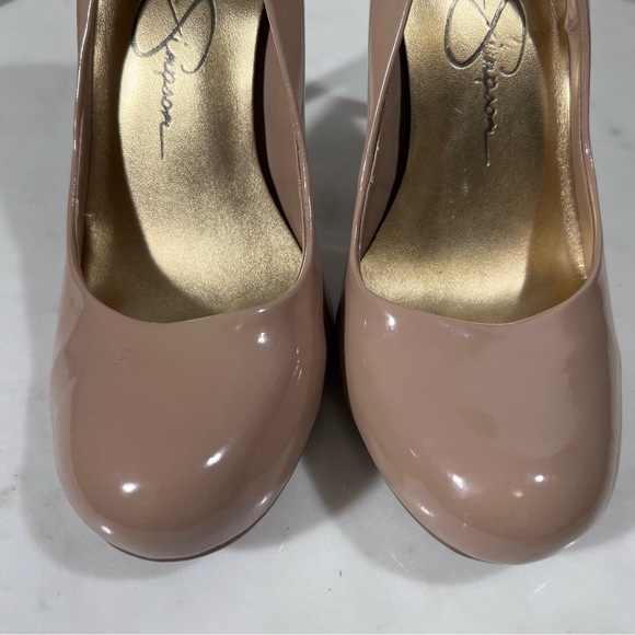 Jessica Simpson Nude Faux Patent Leather Pumps Size 6.5 - Picture 4 of 11